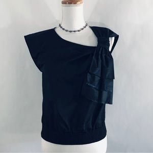 MARC BY MARC JACOBS Sleeveless Bow Front Top Darkest Teal Multi